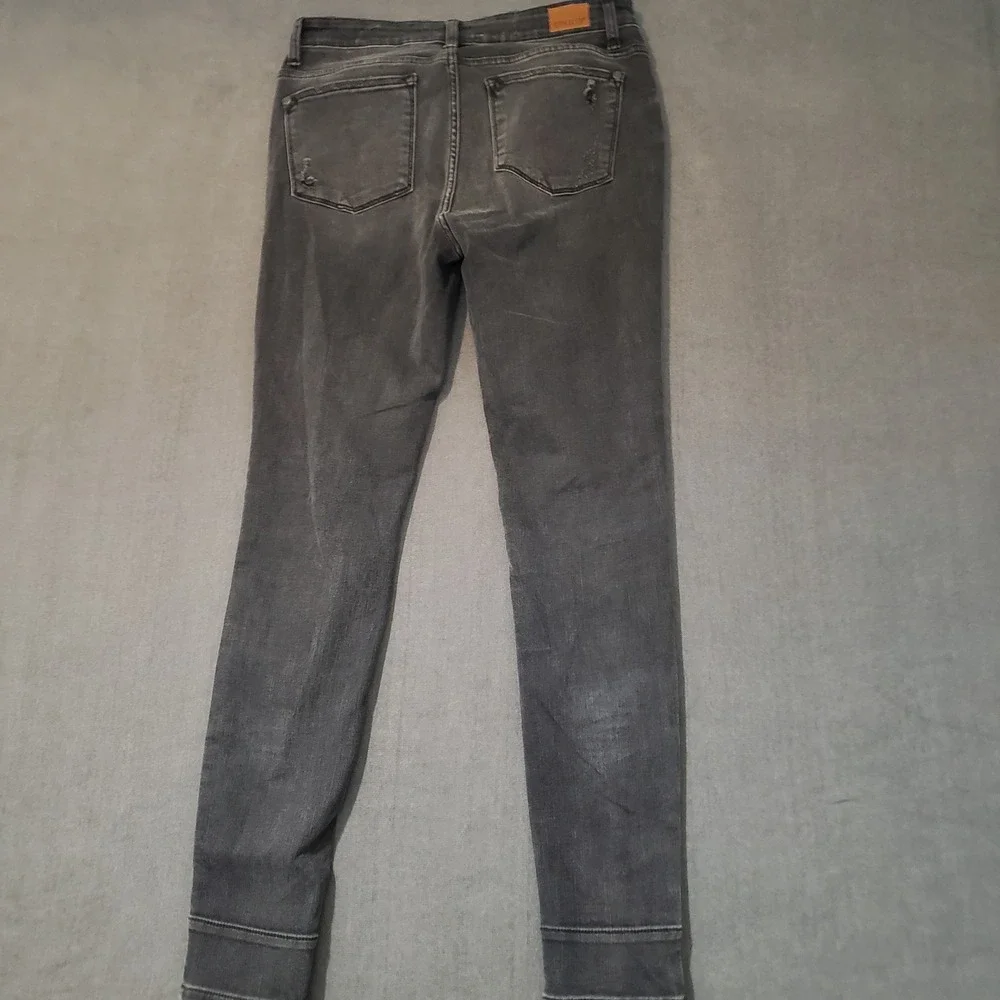 Judy Blue Skinny Jeans Womens 11/30 Black‎ Distressed Buffalo Plaid Patch